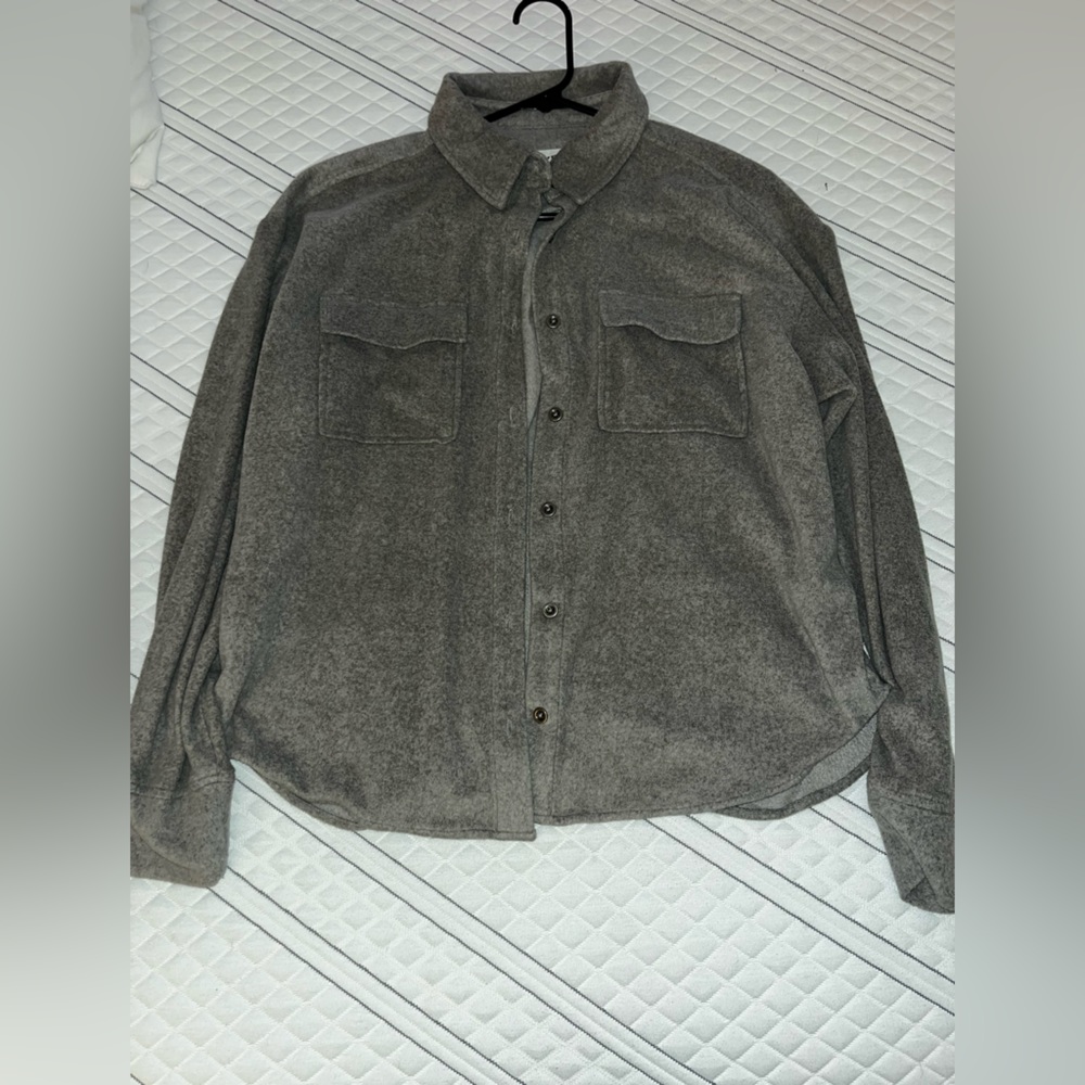Gray Polyester Button up jacket